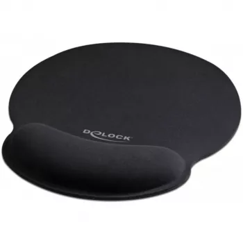 Delock tappetino mouse ergonomico con poggiapolsi nero 252x227 mm