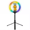 LogiLink Ring light per smartphone con treppiede selfie stick, DM 20cm (AA0156)