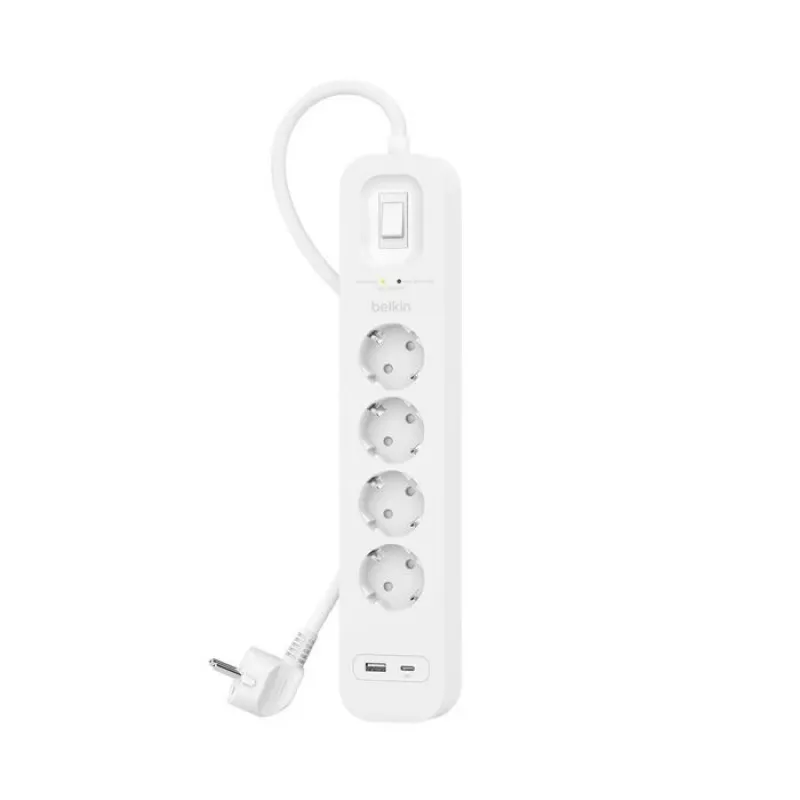 Protezione da sovratensione Belkin SRB001VF2M-V2 — 4 prese, porte USB-C e USB-A, cavo 2 m
