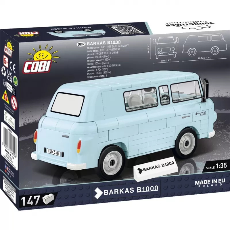 Giocattolo da costruzione Cobi Barkas B1000 24600 kit modello scala 1:35, mattoncini dettagliati