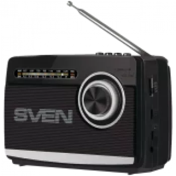 Altoparlante SVEN SRP-155, nero (3W, Bluetooth, FM/AM/SW, USB, microSD, torcia, batteria ricaricabile)