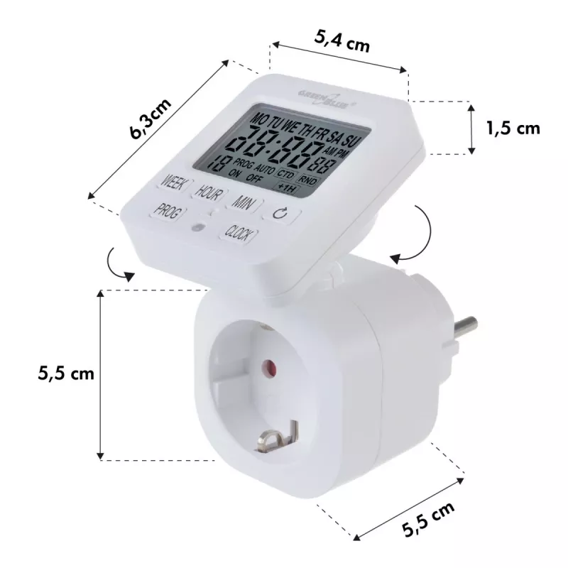 Timer digitale GB605 E GreenBlue 16A IP20