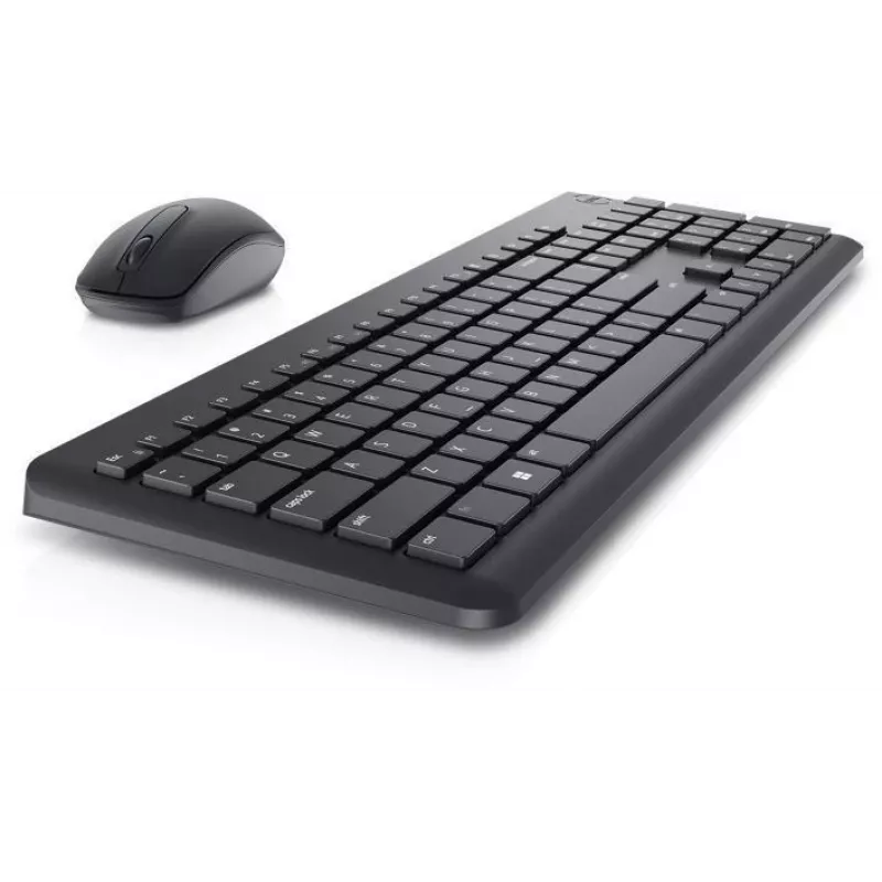 Set tastiera e mouse wireless Dell KM3322W nero — layout compatto, connessione wireless, batterie incluse