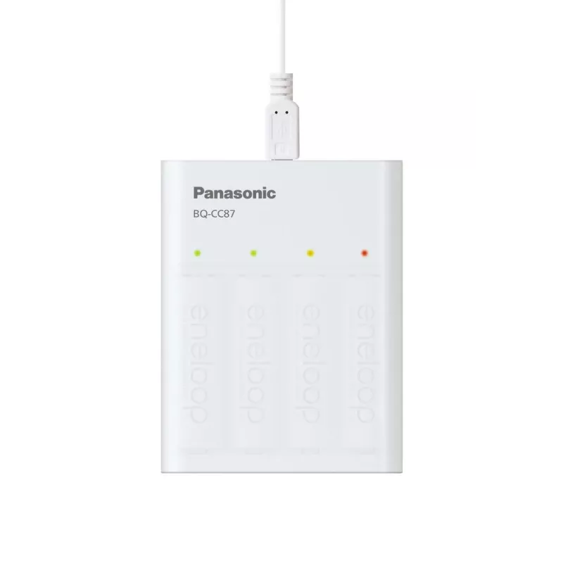 Caricabatterie USB PANASONIC Eneloop Smartplus BQ-CC87 + 4x AA 2000 mAh (K-KJ87MCD40USB)