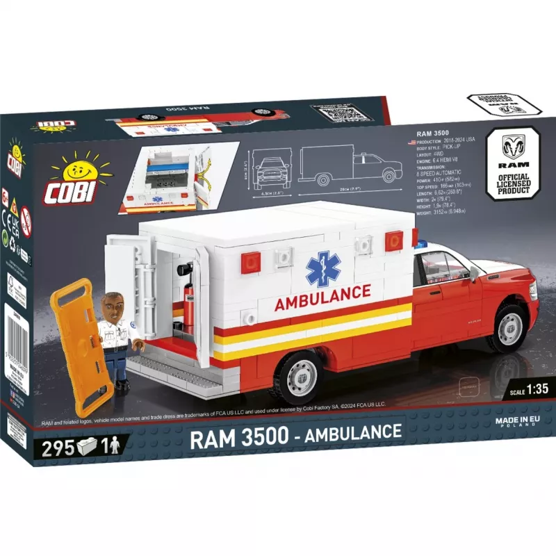 Gioco di costruzione Cobi RAM 3500 Ambulance modello 24609 set di mattoncini