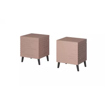 Comodino cama meble NOVA 44x40x52 cm rosa opaco, 1 cassetto, telaio 16 mm