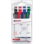 Pennarello Edding retract 12 4 pezzi punta tonda nero blu verde rosso