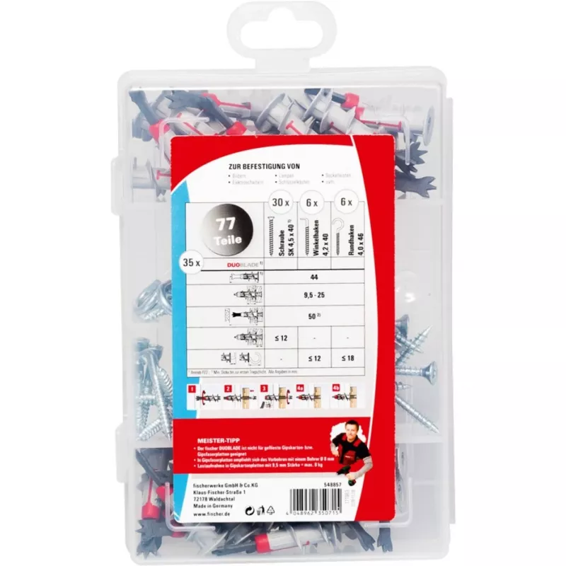 Fischer DUOBLADE 77 Master-Box assortimento tasselli per cartongesso