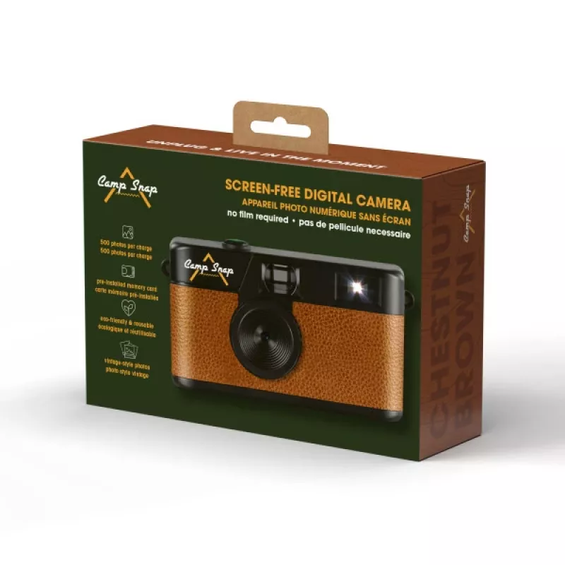 Fotocamera digitale senza display Camp Snap CS-V105-BR-JP — fotocamera compatta marrone senza display