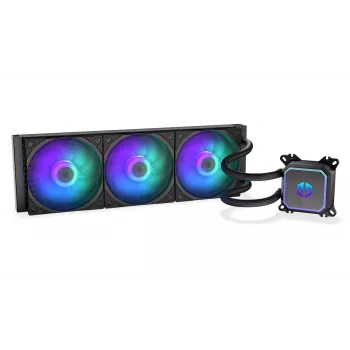 Endorfy Navis F360 ARGB EY3B006 dissipatore a liquido AIO per CPU, radiatore da 360 mm, 3 ventole da 120 mm, 250–1800 RPM, LGA 1700/AM5/AM4, nero