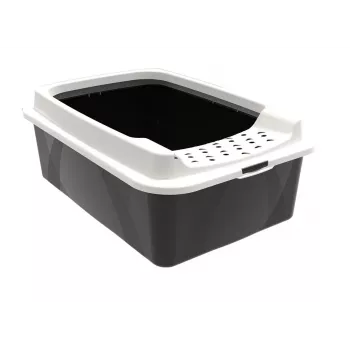 Lettiera per gatti aperta rotho Bonnie Cat 572×393×209 mm, tecnopolimero, 30 L, nero/grigio