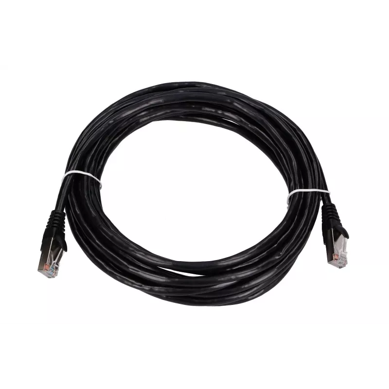 Cavo patch LAN Extralink Cat5e FTP 5 m, doppino in rame, RJ-45–RJ-45, nero