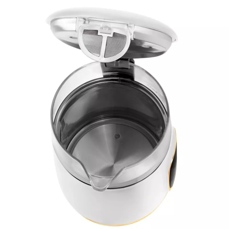 Bollitore Adler AD 1305WG — 1,7 l, 2200 W, vetro/plastica, bianco/oro/trasparente