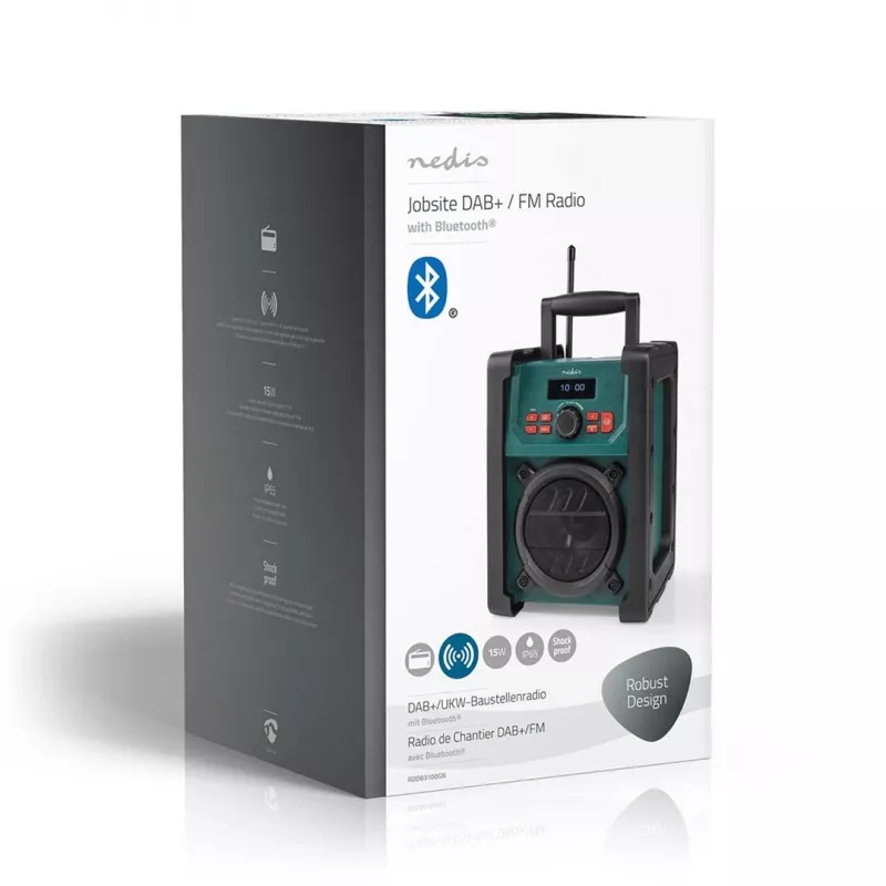Radio Nedis RDDB3100GN 15W Bluetooth IP65 nero/verde