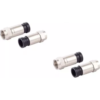 Set connettori maschi F a compressione coassiali ShiverPeaks 85029-A-SET2 per cavi da 7 mm, 2 pezzi