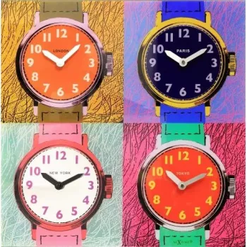 NeXtime orologio 8158 Time Zones, 43x43,4 cm, da parete, multicolore