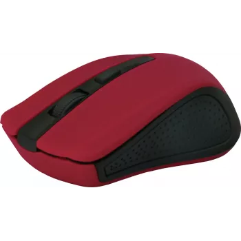 Mouse ottico wireless DEFENDER MM-935 RF – ambidestro, 1600 DPI, rosso, ricevitore RF-USB, batterie AAA