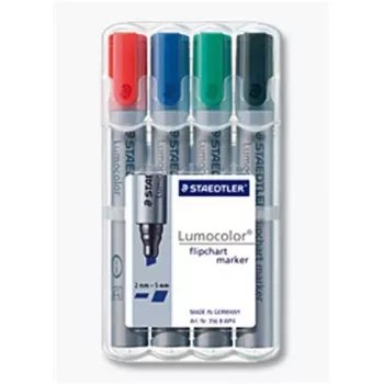Staedtler 356 B WP4 set pennarelli per flipchart, 4 pezzi, nero blu verde rosso