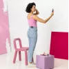 Specchio da trucco freestanding Medisana 23603 — rotondo bianco, a batteria, pieghevole, con illuminazione integrata