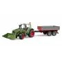 Trattore giocattolo BRUDER Fendt Vario 211 con caricatore frontale e rimorchio laterale