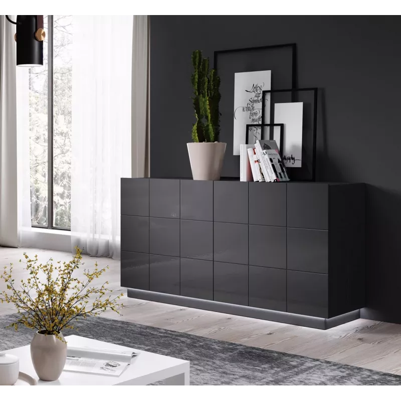 Cama Sideboard 2D REJA grigio grafite lucido/grigio grafite lucido