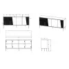 Comò 4D ABI 200x45x88 bianco opaco