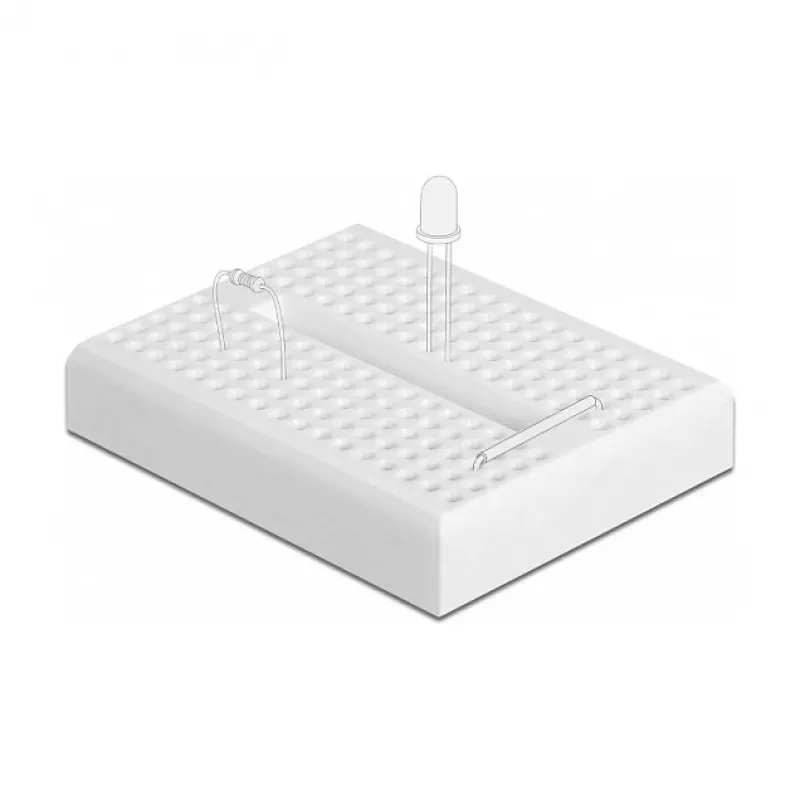 DeLOCK 18316 mini basetta sperimentale, 170 contatti, plastica, bianca