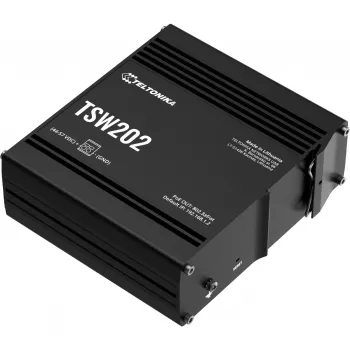 Teltonika TSW202 Managed L2 Gigabit Ethernet (10/100/1000) Power over Ethernet (PoE) alluminio, blu