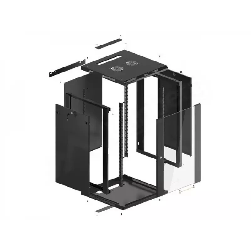 Armadio rack a parete LANBERG WF01-6618-10B, 18U, 600×600×907 mm, nero, 60 kg