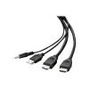 Cavo combo Belkin Secure KVM - cavo video / USB / audio - conforme TAA - USB, mini jack, HDMI (M)