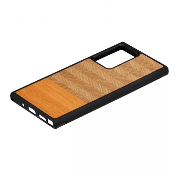 Custodia protettiva man and wood Galaxy Note 20 Ultra motivo a spina di pesce arancione nero