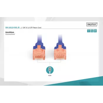 Digitus DK-1612-030/B Cavo di rete RJ45 patch CAT 6 U/UTP B