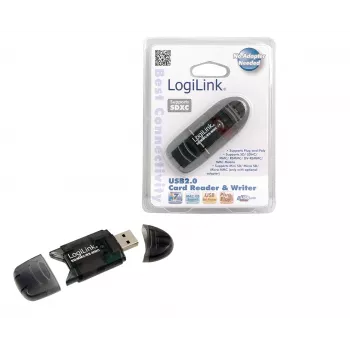 Lettore di schede LOGILINK CR0007 USB 2.0 per SD/MMC, nero, fino a 480 Mbit/s