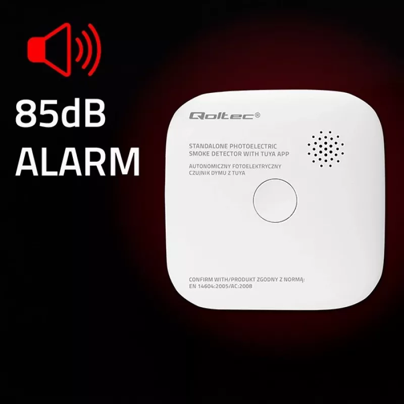 Rilevatore di fumo con batteria Tuya WiFi LED