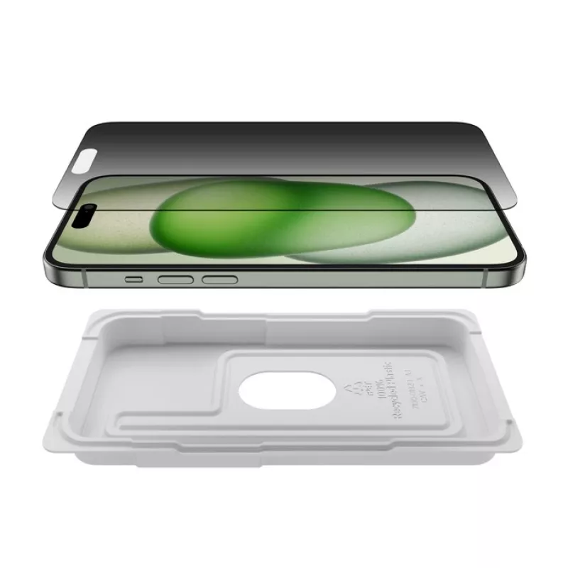 Protezione schermo privacy Belkin OVA168HQ per iPhone 16 Plus antibatterica antishock