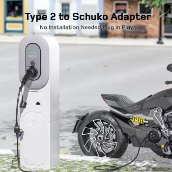 AKYGA AK-SC-E28 Cavo adattatore da Type-2 a Schuko per caricabatterie EV 16A 0,3m nero