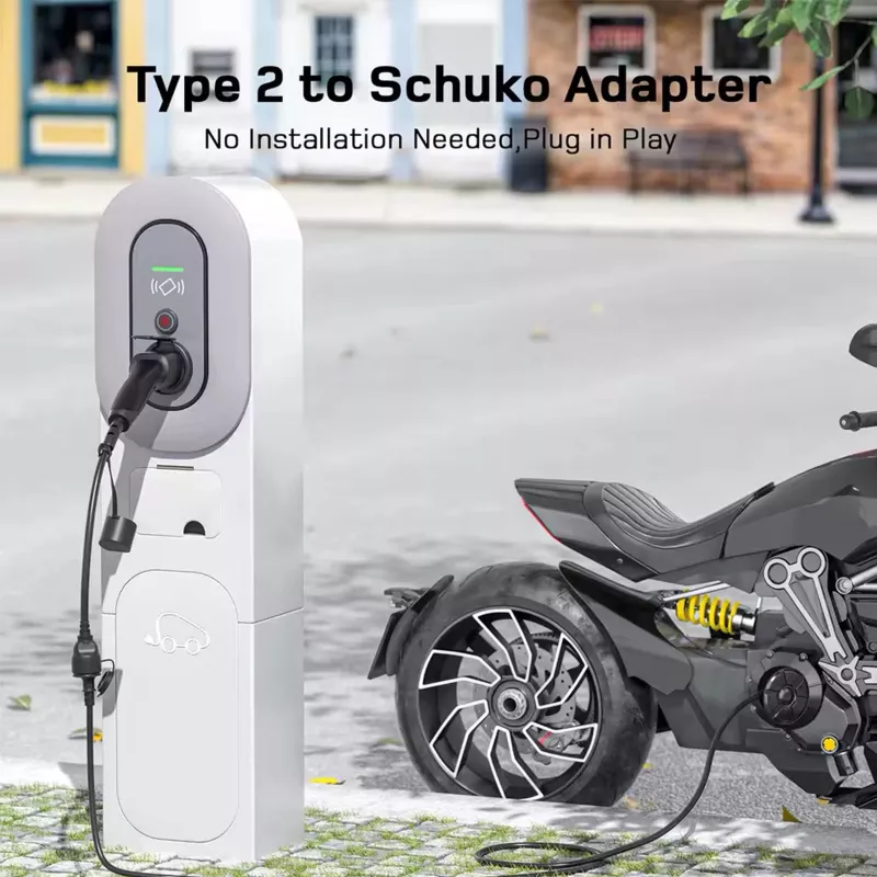AKYGA AK-SC-E28 Cavo adattatore da Type-2 a Schuko per caricabatterie EV 16A 0,3m nero