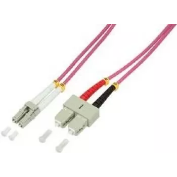 Logilink - cavo patch - LC multimodale (M) a SC multimodale (M) - 5 m - fibra ottica - 50/125 micrometri - OM4 - senza alogeni - viola erica (FP4LS05)