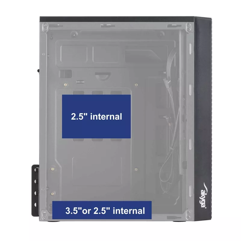 Akyga AK35BK Case PC Micro-ATX, Micro ATX / Flex ATX / Mini ITX, 2x USB 2.0, senza alimentatore, nero