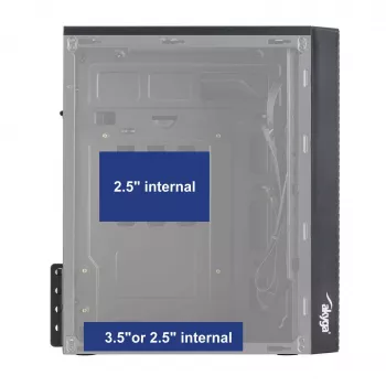 Case PC Micro-ATX Akyga AK36BK, Micro ATX / Flex ATX / Mini ITX, USB 3.0 + USB 2.0, senza alimentatore, nero