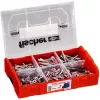 FixTainer - DUOPOWER & DUOSEAL + viti, tasselli grigio chiaro/rosso, 275 pezzi