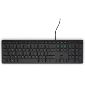 Tastiera full-size con filo Dell KB216 — layout QWERTY nordico, nero, USB