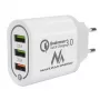 Caricabatterie da parete MACLEAN MCE479W — caricabatterie rapido USB 3 porte, potenza totale 18W