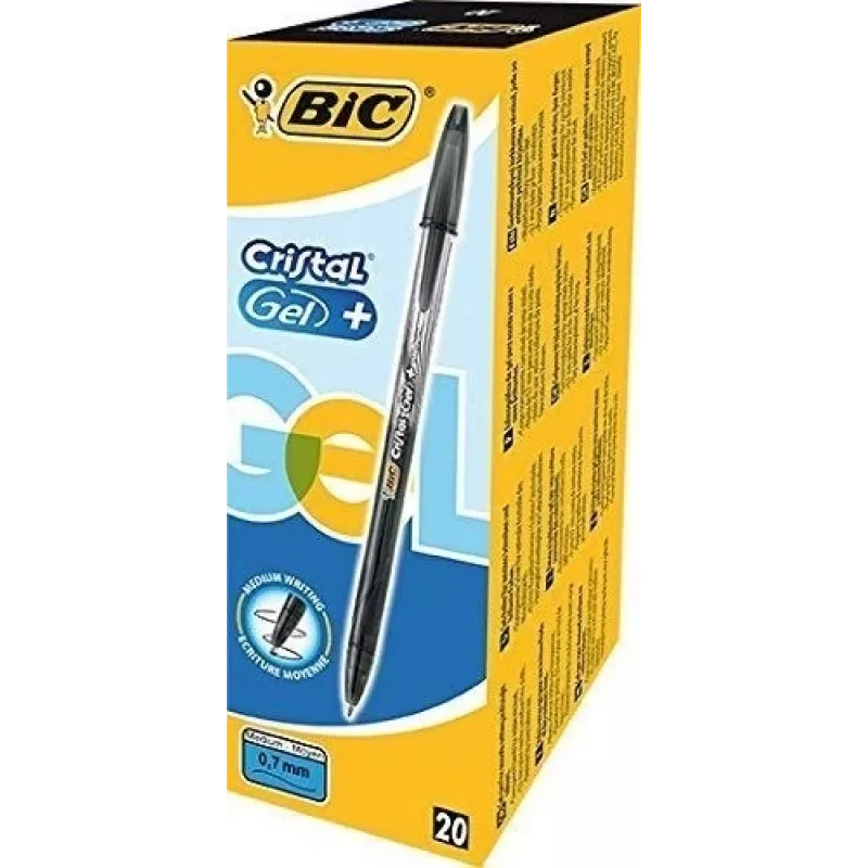 BIC penna gel CRISTALGEL 0,7 mm, nero, 1 pezzo 721286