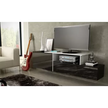 Mobile TV Cama SIGMA 3 180 nero/nero lucido + bianco