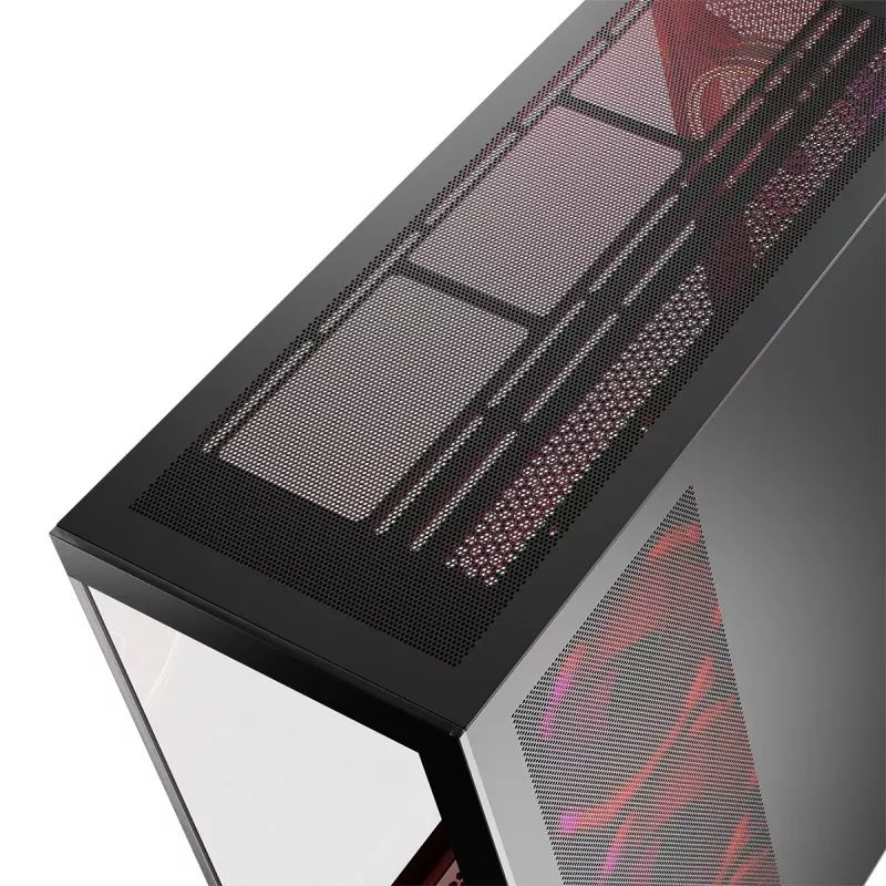 Case per PC MODECOM Volcano SPACE APEX ARGB Midi Tower, vetro temperato, USB-C, supporta ATX/microATX/Mini-ITX, GPU fino a 430 mm, dissipatore CPU fino a 180 mm