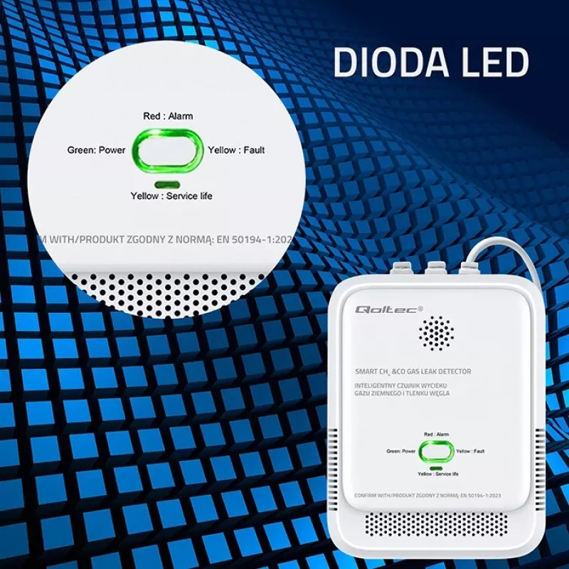 Rilevatore gas e monossido di carbonio LED
