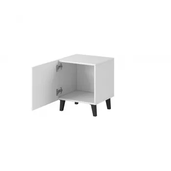 Comodino cama meble PAFOS 2 pezzi, 45x40x51 cm, bianco opaco, MDF/truciolare, spessore telaio 16 mm