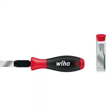 Set di raschietti universali Wiha 26920 SoftFinish, 12 pezzi, lama 13 mm, incl. 10 lame di ricambio, nero/rosso