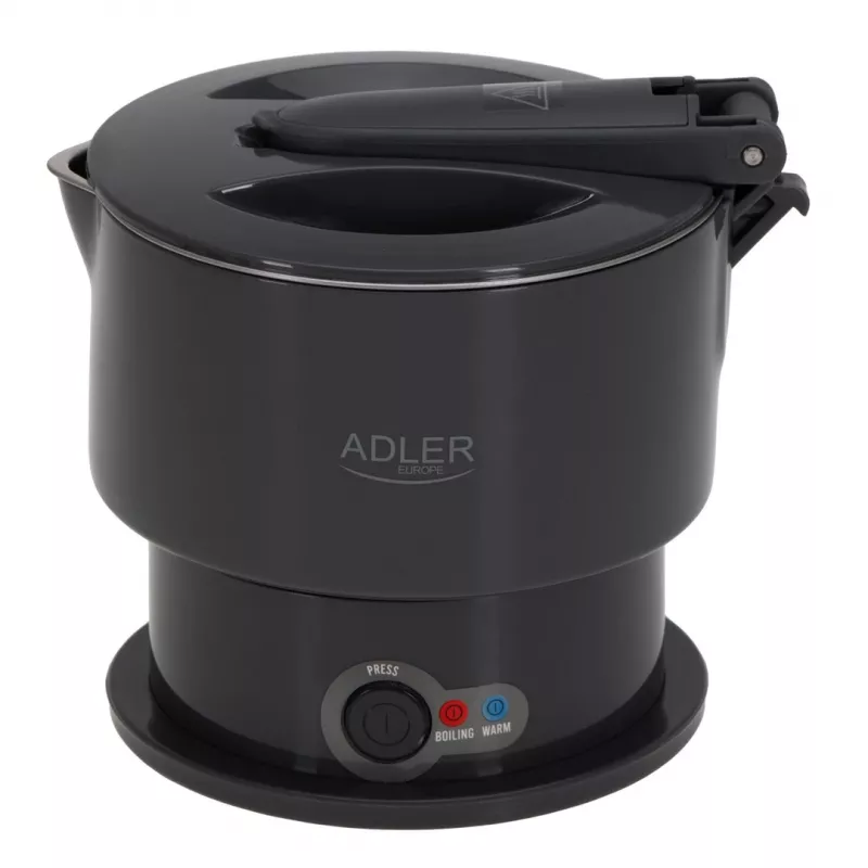 Bollitore elettrico Adler AD 1377G, capacità 0,6 L, 600 W, grigio, plastica/silicone/acciaio inox